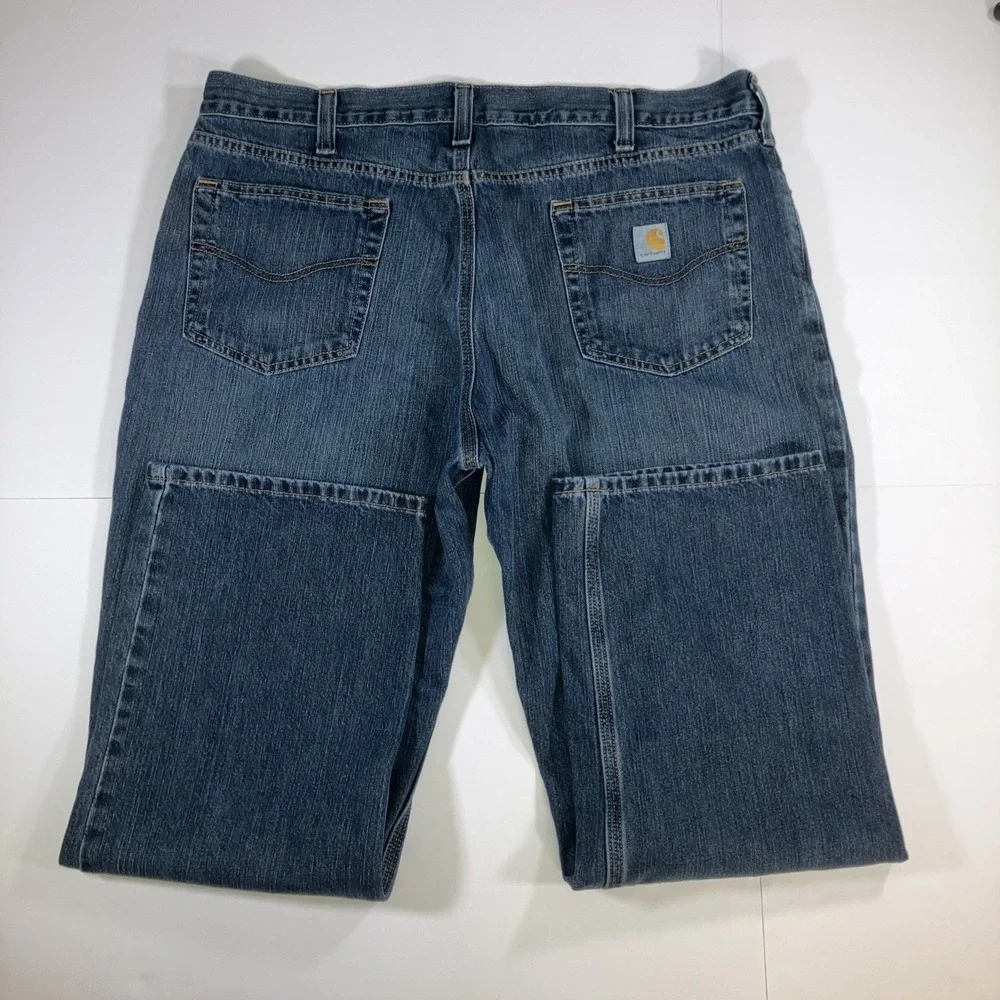Carhartt Relaxed Fit Jeans Mens 40x30 Blue Straight Leg Workwear BD1483